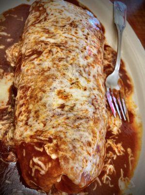 Burrito Chile Colorado, enchilada-style. More than a meal & so delicious.