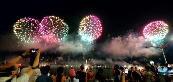 4th of July Fireworks by Macy's on The Hudson in New York City. It was beautiful, the people were kind & no signs of any trouble.