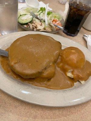 Open face meatloaf sandwich