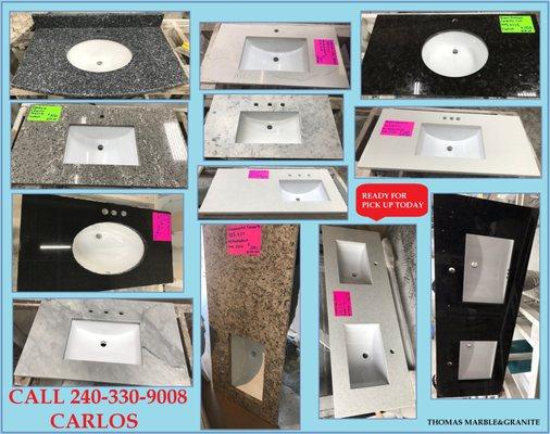 VANITY TOPS CLEARANCE. Call today 240-330-9008 Carlos.