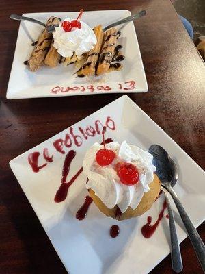 Churros and Fried Ice Cream