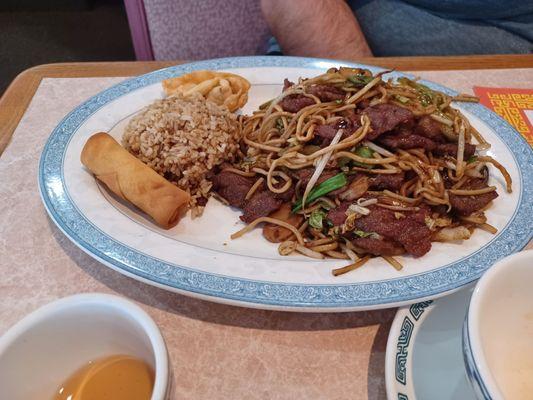 Beef LoMein and fried rice