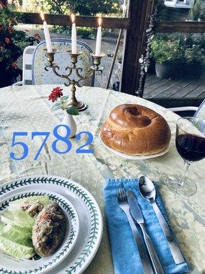 holiday table on the porch