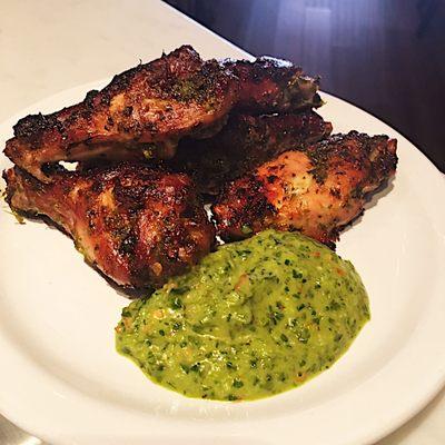 Signature wings and chimichurri with Calabrian chile.