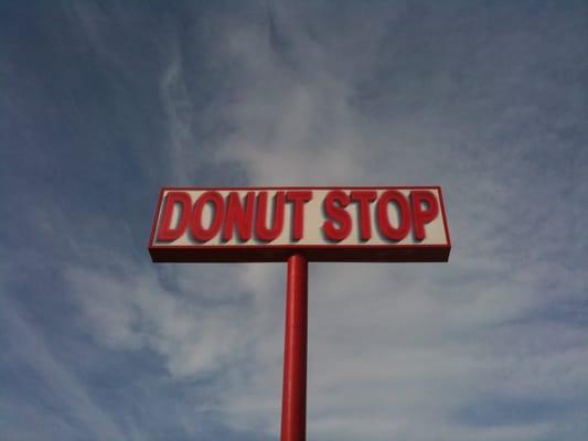 Texas-sized sign against the cold Texas sky.