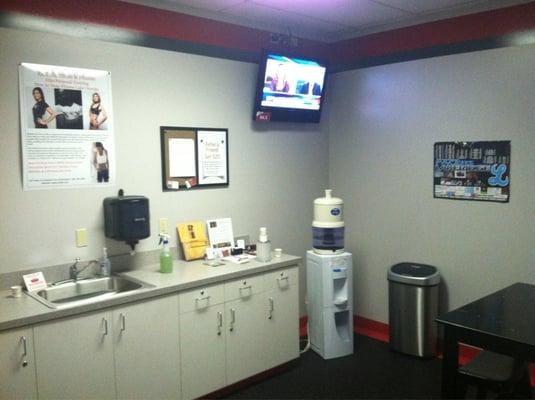 Break room area