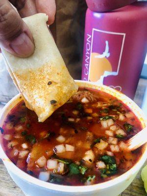 Serious Menudo! Refueling after Buffalo Park trek.