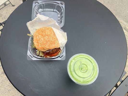 Go Green Juice And Veggie Burger