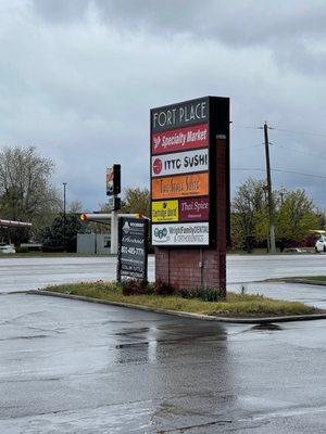 Entrance to shopping center.