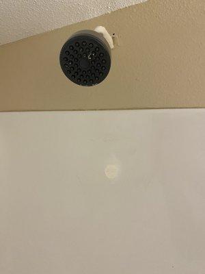 Patch work where shower head was first installed