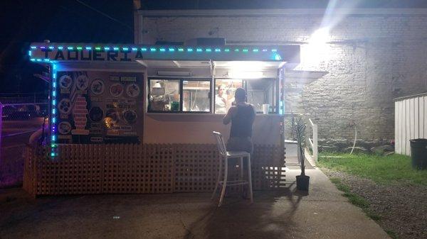 This is the outside taco stand option to order from & where all the cooking is done.