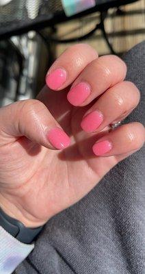 Gel manicure, natural nails.