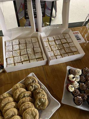 Lemon bars and chocolate chip cookies