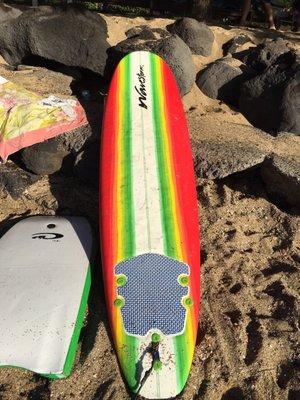 A "Fun Board" surfboard great for first timers and kids!