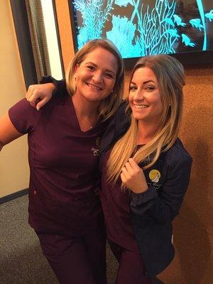 Erin C. and Erin P.  answer the phone and greet patients with a SMILE!