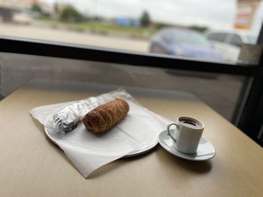 Turkish coffee ans sausage