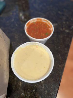 Queso includes Salsa and ample chips