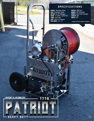 Patriot Sewer Equipment 1776 Dolly Jetter HD.