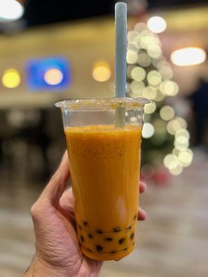 Thai tea with boba