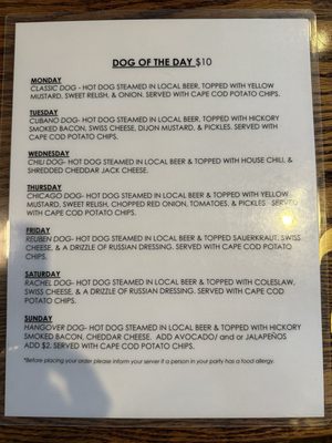 Daily hotdogs Menu Jul'24