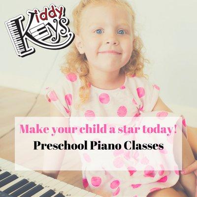 We invite you to become a KiddyKeys Star! Classes forming now. Call for times.