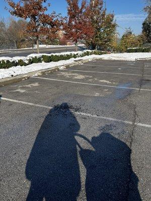 Glass from another vehicle being vandalized in the parking lot