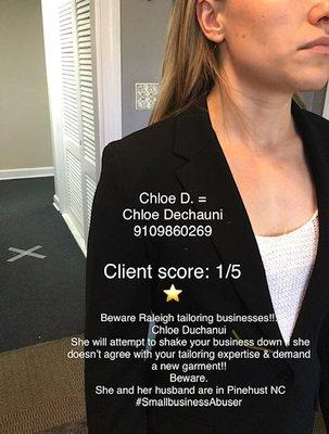 Beware- she's a 1 Star Customer