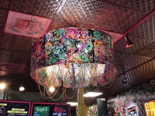 My buzzed mind was captivated by this chandelier