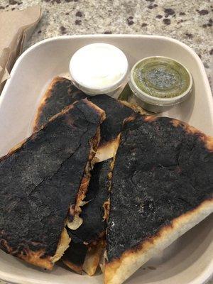 The state of my grilled quesadilla - dead on arrival