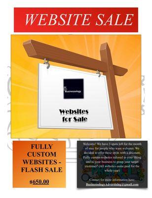 Website flash sale. Domain and website paid for 1-3 years.