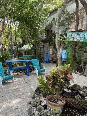 Cute patio area on the way to shops