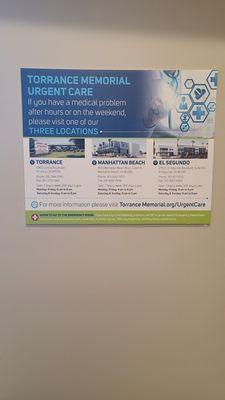 New sign for Urgent Cares  01-24-2024