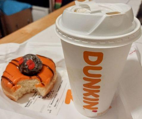 FREE coffee with purchased spider doughnut (it's an app thing)