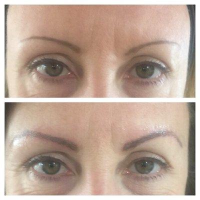 Before and after. Microblading by tracey