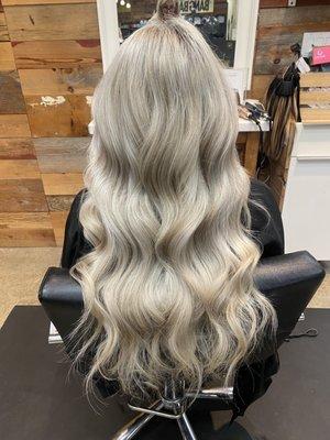 Blonde and Sew In Weft Extensions by Amanda Cristine Liebl. IG @missamandacristine