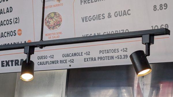 $2 upcharge for potatoes