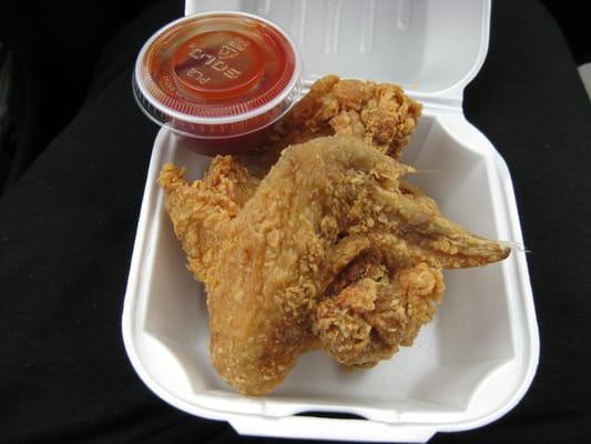 fried chicken wings and mumbo sauce (a DC area specialty)