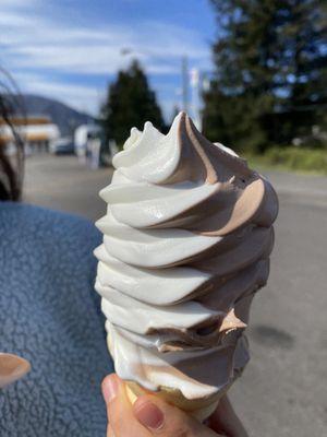 "Small" vanilla chocolate swirl, delicious