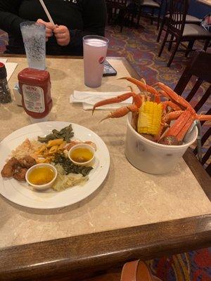 Crab leg and seafood buffet