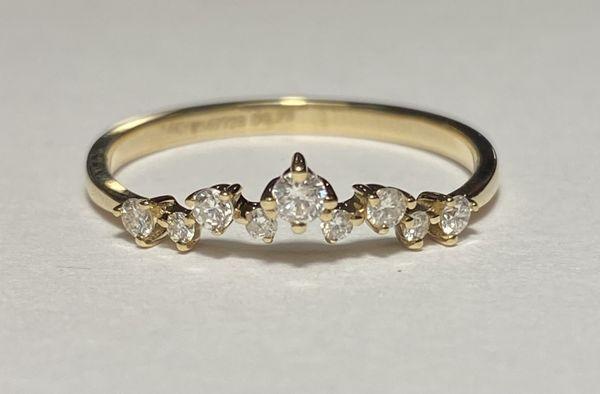 New yellow gold stacking tiara diamond band