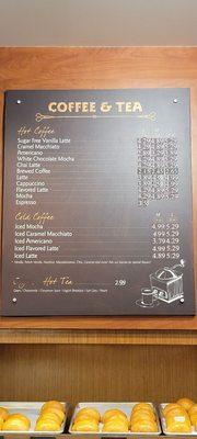 Coffee menu!