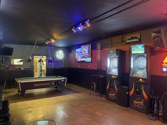 Darts & pool table