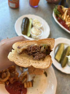 Philly Cheesesteak and Curly Fries