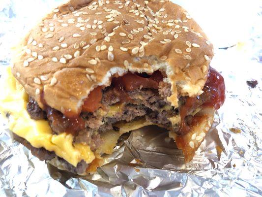 Five Guys burger: just saying- less grease abs better food than this dive