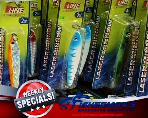 P-Line Lazor Minnows | Buy 4, Get 1 for a Penny All Sizes, All Fisherman's Warehouse Locations $3.49 to $7.99 Thru Sept 9