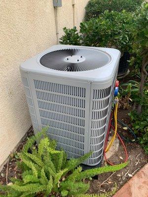 Satisfied customer! This newly installed A/C unit is ready to keep your home cool. Trust Airflow HVAC for top-quality installations #HVAC