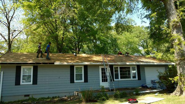 Stripping the old shingles