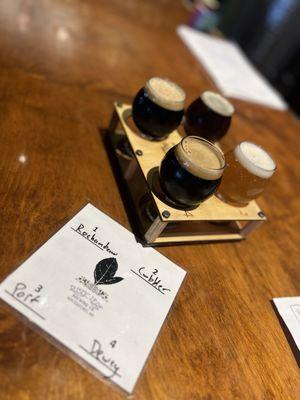 Craft beer flight