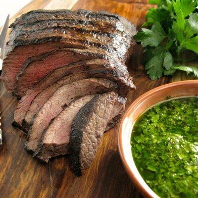 Flat Iron Steak with Bacon Chimichuri