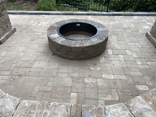 Finished Cobblestone Bench/Fire Pit